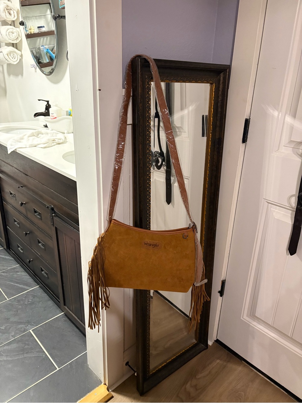 Wrangler Brown Tan Fringe Shoulder Bag